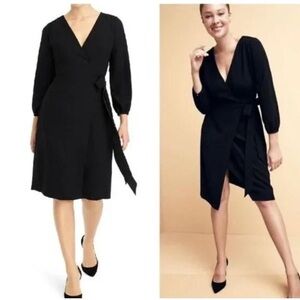 J. Crew Chic Black Wrap Dress